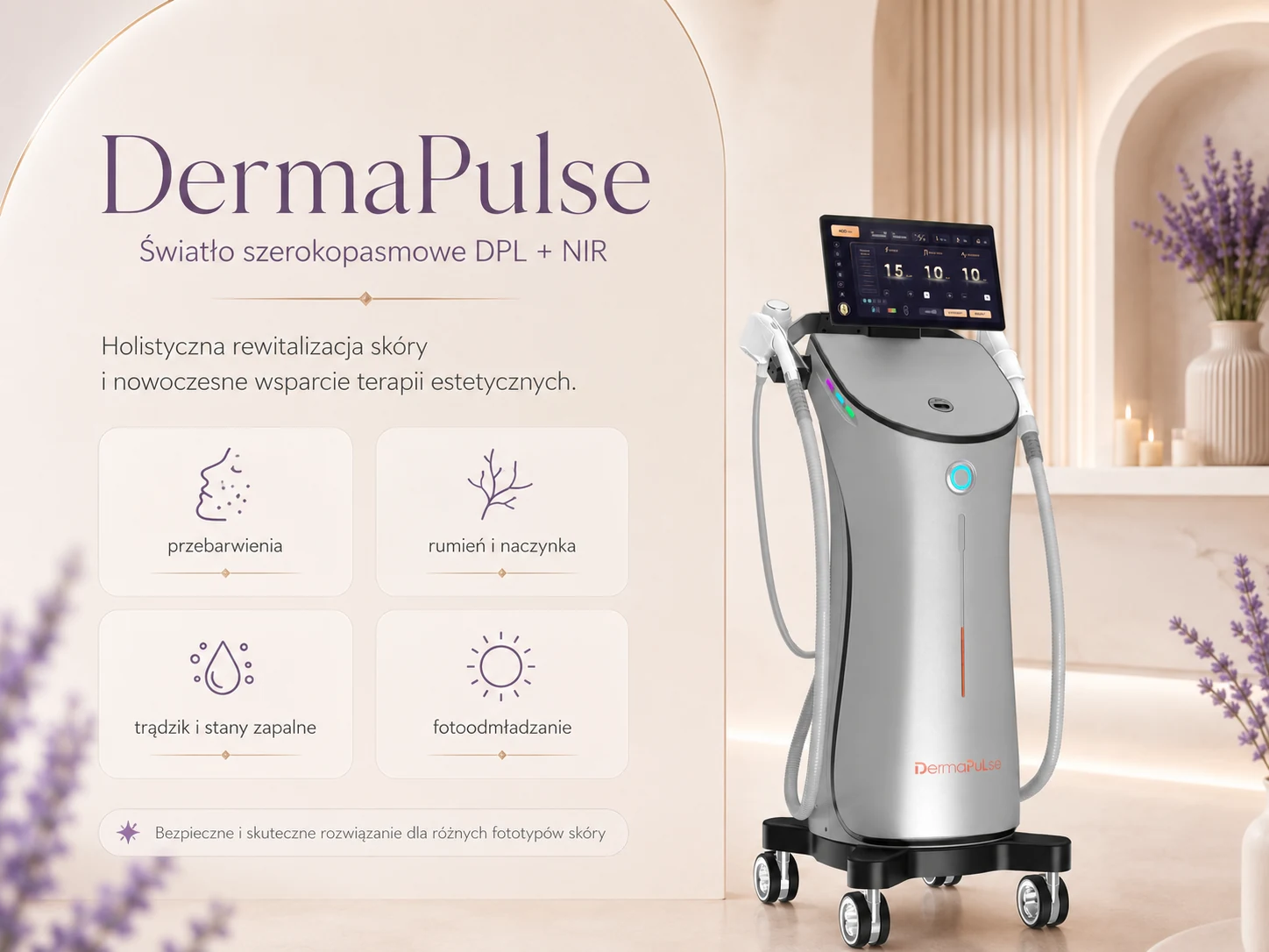 DermaPulse DPL + NIR — technologia światła szerokopasmowego i NIR w gabinecie kosmetologicznym w Bielsku-Białej